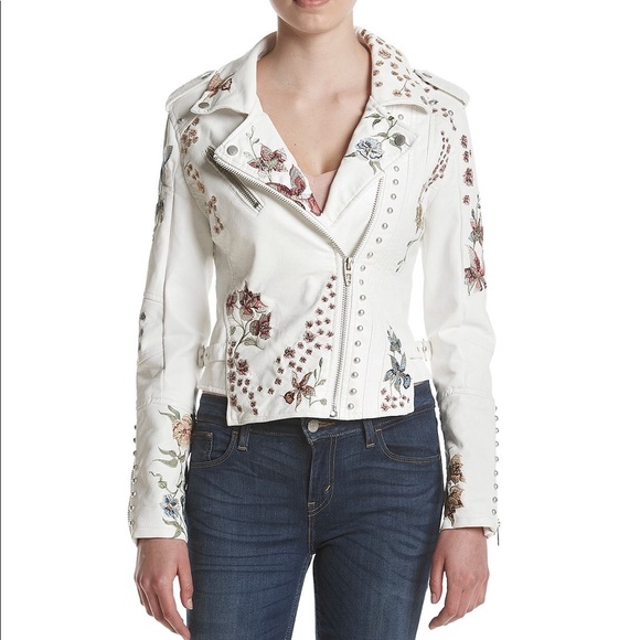 blank nyc white leather jacket